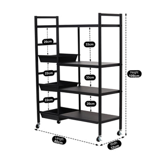 4-Tier Heavy-Duty Metal Storage Rack, Black
