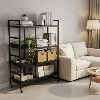 4-Tier Heavy-Duty Metal Storage Rack, Black