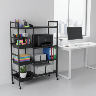 4-Tier Heavy-Duty Metal Storage Rack, Black
