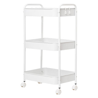 Multi-Functional Metal Rolling Storage Rack - White