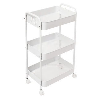 Multi-Functional Metal Rolling Storage Rack - White