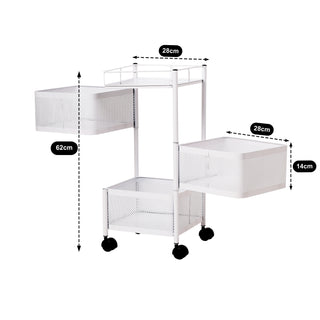 Square Design Metal Storage Organizer Trolley