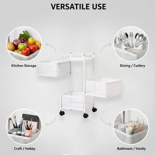 Square Design Metal Storage Organizer Trolley