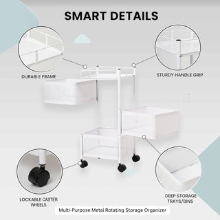 Square Design Metal Storage Organizer Trolley