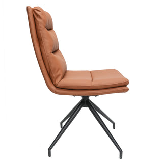 Luxe Revolving Chair With Metal Base - Brown
