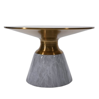 Maple Big Table With Marble Top And Metal Base - Grey