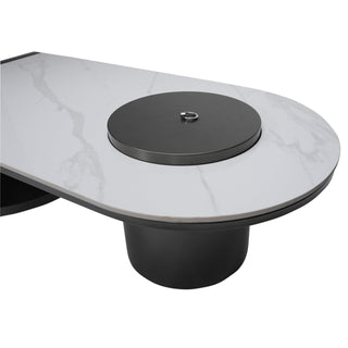 Reno Center Table With Marble Top And Iron + Metal Base