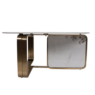 Dallas Center Table With Marble Top And Stainless Steel Base