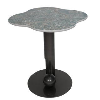 Frisco Side Table With Marble Top And Iron Base