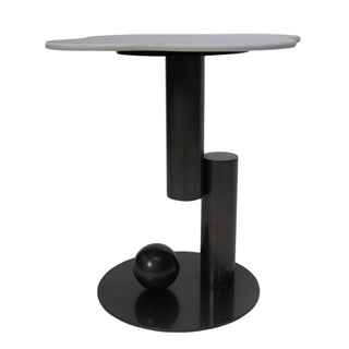 Frisco Side Table With Marble Top And Iron Base