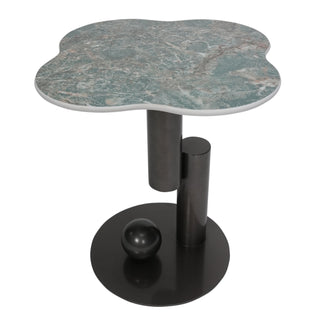 Frisco Side Table With Marble Top And Iron Base