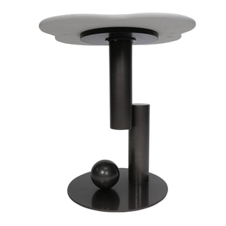 Frisco Side Table With Marble Top And Iron Base