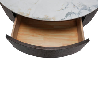 Alaska Center Table With Marble + Glass Top And Iron + Metal Base With Storage