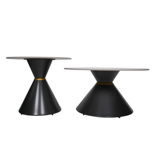 Saigon center Table With Marble Top And Iron + Metal Base