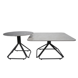 Avesta Center Table With Marble Top And Iron + Metal Base