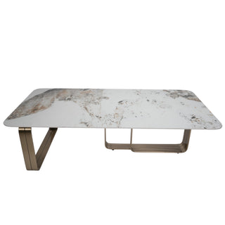 Norton Center Table With Marble Top And Stainless Steel Base