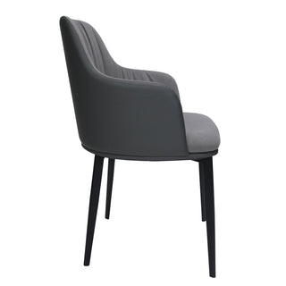 Kovin Fabric Dining Chair with Metal Legs- Grey