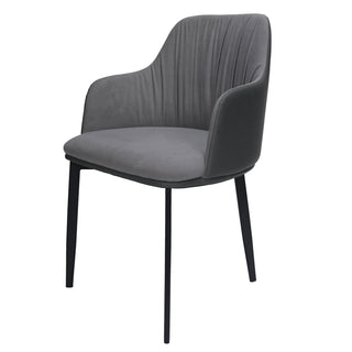 Kovin Fabric Dining Chair with Metal Legs- Grey
