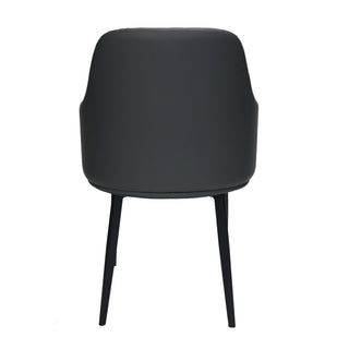 Kovin Fabric Dining Chair with Metal Legs- Grey