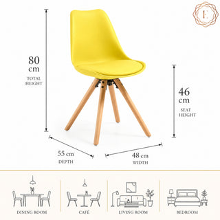 Classic Dining Chair With Cushioned Seat - Yellow