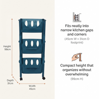 3-Tier Transparent Kitchen Storage Rack Organizer