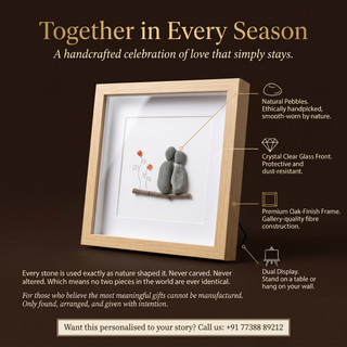 Handcrafted Natural Pebble Art Couple Frame