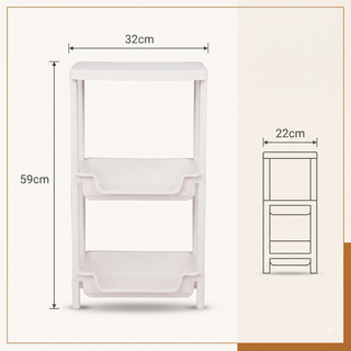 Plastic Multipurpose Storage Organizer Rack - Grey