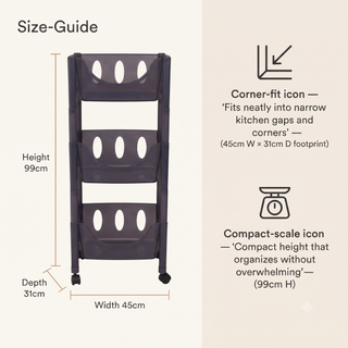 3-Tier Transparent Kitchen Storage Rack Organizer