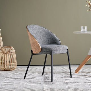 Hanoi Modern Fabric Dining Chair - Grey