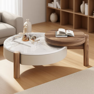 NICOBAR Round Center Coffee Table Wooden Teapoy.