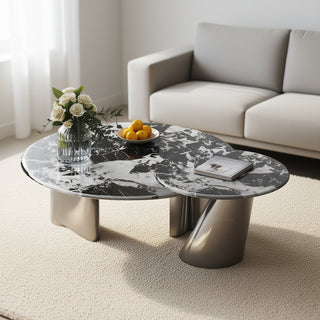 OLYMPUS Marble Round Nesting Coffee Table Set of 2.