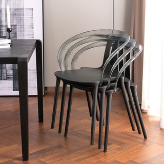 Oslo Molded Plastic Armless Chair - Black