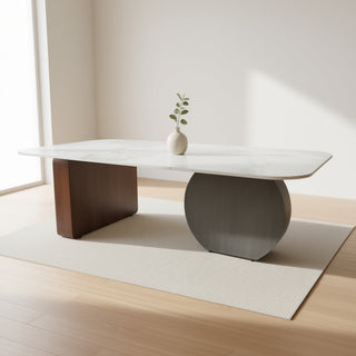 Ohio Center Table With Marble Top And Iron Base