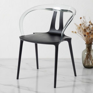 Oslo Molded Plastic Armless Chair - Black