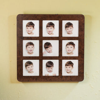Urbancart® 60x60 Multi Photo Frames Set/Wall or Tabletop Display, Brown, (9 Photo display)