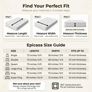 Epicasa 100% Waterproof Mattress Protector | 250 GSM Premium Jacquard Weave | Noiseless & Breathable Fitted Bed Protector | Hypoallergenic | Blocks Dust Mites & Allergens | 360° Elasticated fit | Machine Washable | Made in India | Classic Beige