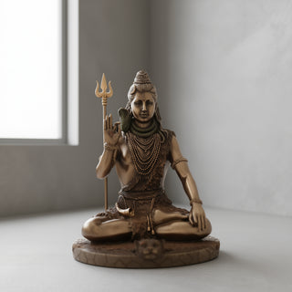 Lord Shiva Sitting idol Statue - 8 x 6.5 x 10 Inch, 2 Kg