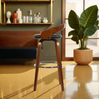 Teo High Chair With Unique Wooden Backrest - Brown