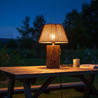 Twilight Aura Woven Table Lamp