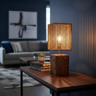 Aurora Timber Weave  Square Table Lamp