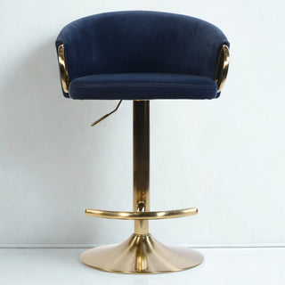 Violet Blue High Chair With Velvet Cushion Seat.