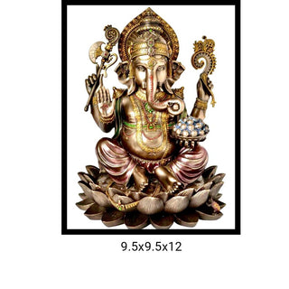 Lord Ganesha Idol made of Bronze Composite - 9.5 x 9.5 x 12 Inch, 2.9 Kg