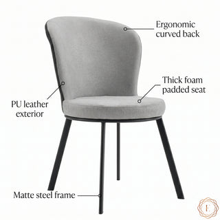 Metal Chair with Cushion - Grey