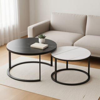 OTAVA Nesting Center Table - White and Black