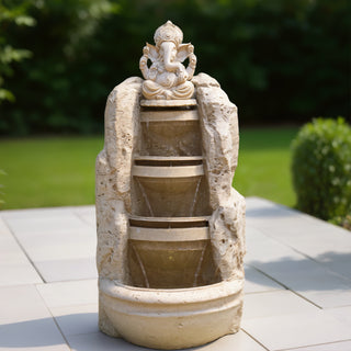 Ganesh with 3 Tier Waterfall Fountain