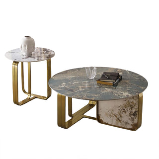 Dallas Center Table With Marble Top And Stainless Steel Base