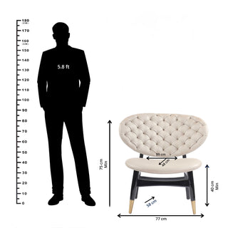 Summer Lounge Chair PU Leather With Wooden Legs - White