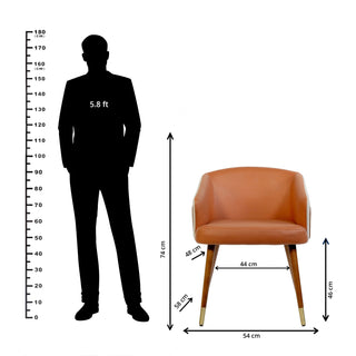 Zurich Wood Finish Dining Chair - Tan