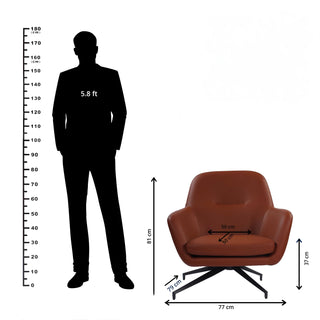 Celeste Modern Leather Armchair  Chair - Brown