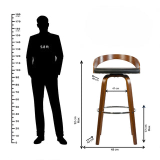 Teo High Chair With Unique Wooden Backrest - Brown